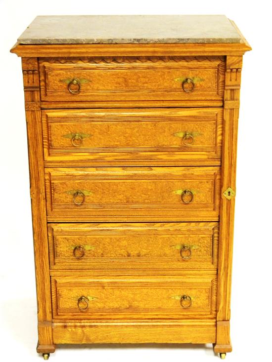 Victorian lock side oak chest  111754