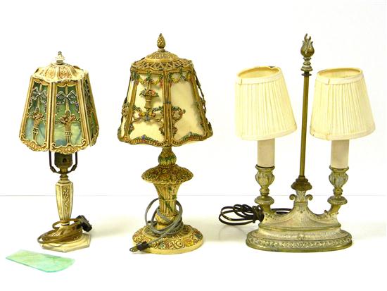 Three early 20th C electric lamps  111755