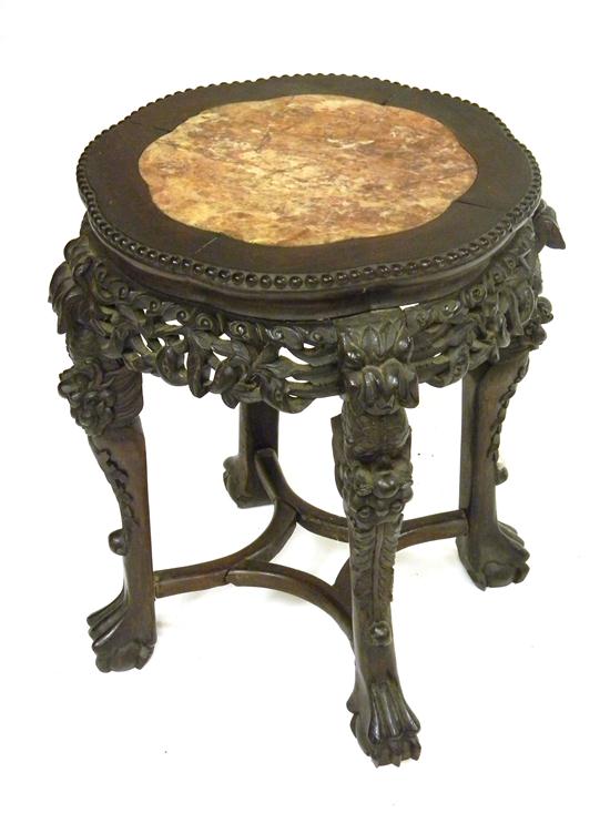 Carved Chinese stand with round