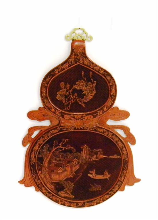 Chinese red cinnabar wall plaque 111761