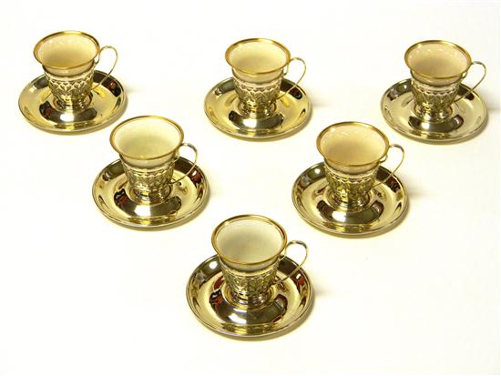 Six Lenox porcelain demi-tasse cups