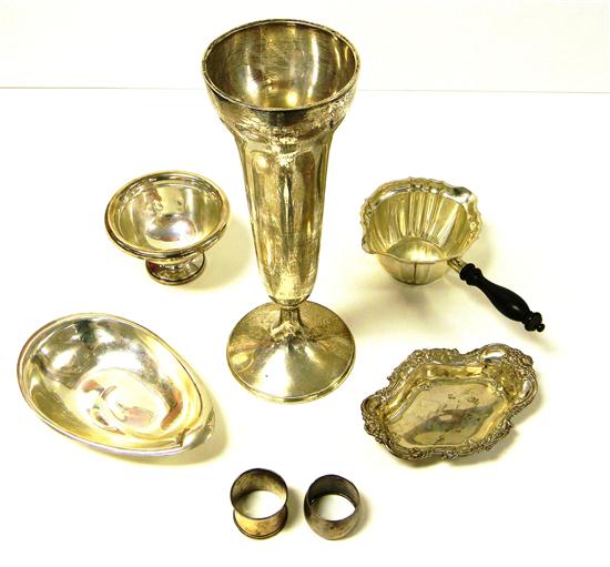 SILVER: seven pieces: egg-shaped