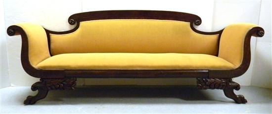 19th C Classical Revival gold upholstered 111792