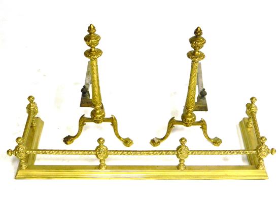 Neo-Classical style brass andiron