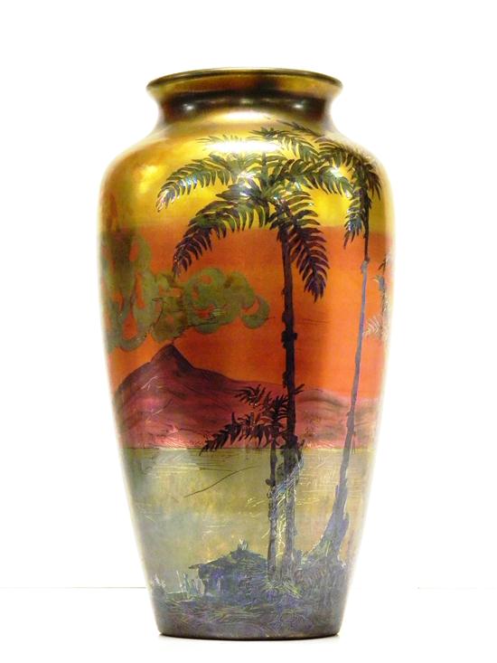 Weller LaSa vase landscape scene 1117b2