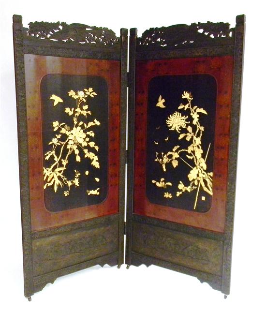 Chinese black laquered double panel 1117ab