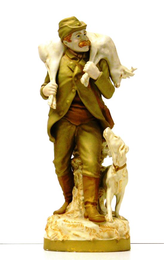 Royal Dux porcelain figure  hunter with