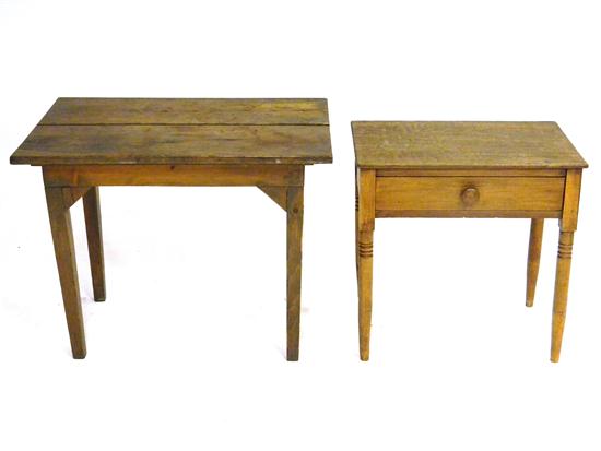 Two stands pine oblong top stained 1117e1