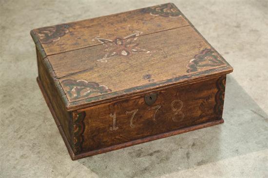 PAINT DECORATED TRAVEL BOX Dovetailed 111bc0