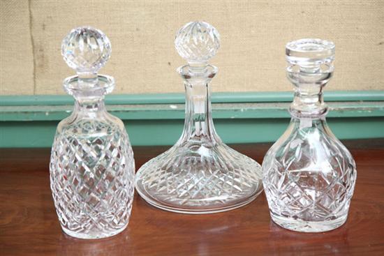 THREE WATERFORD DECANTERS. All