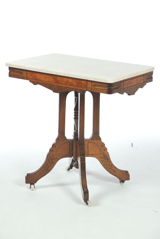 PARLOR TABLE. Rectangular marble top