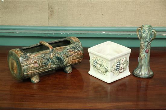 THREE PIECES OF WELLER POTTERY.
