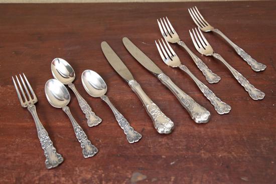 SET OF STERLING FLATWARE. Thirty-four
