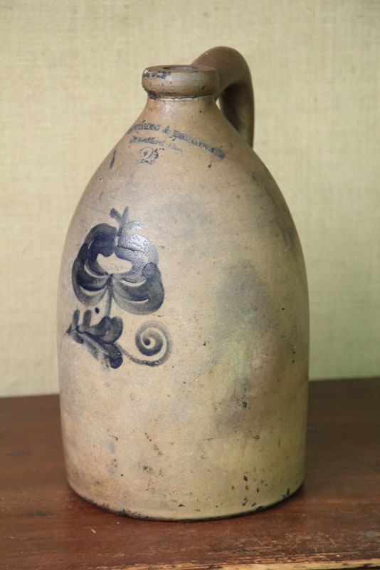 TWO GALLON STONEWARE JUG. With cobalt