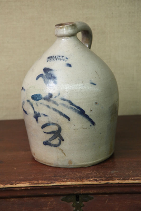 STONEWARE JUG With stylized cobalt 111c11