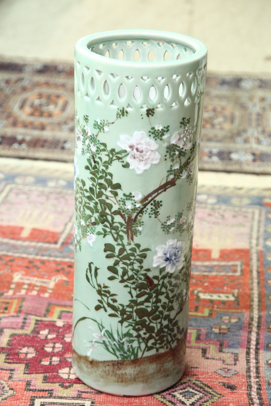 UMBRELLA STAND. Celadon glaze with