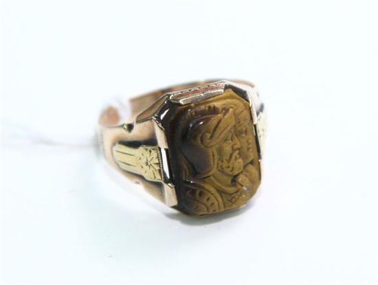 MAN S CAMEO RING Carved Tiger s 111c4d