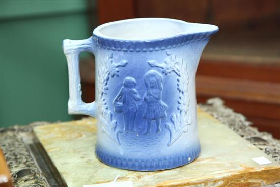 KITCHEN STONEWARE PITCHER. Blue