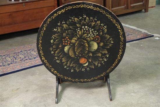SMALL TILT TOP TABLE. Black painted