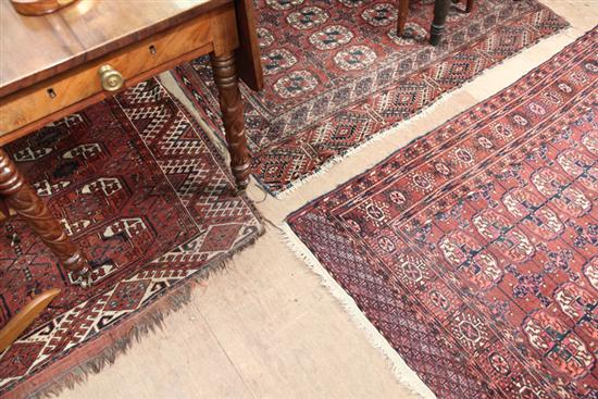 THREE HAND KNOTTED TURKOMEN RUGS  111cb7