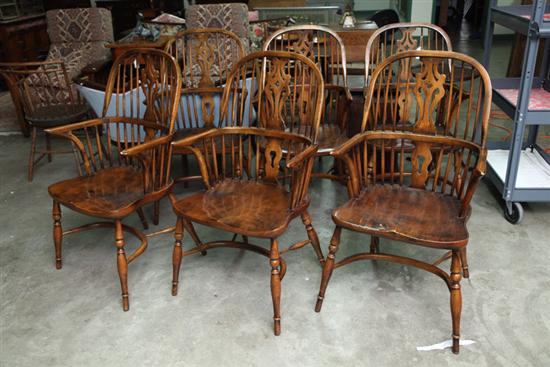 SIX ARMCHAIRS. Windsor style chairs