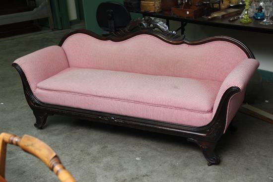 VICTORIAN SOFA. Carved rose and