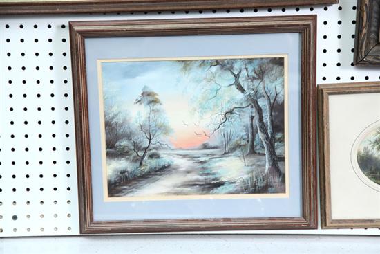 FRAMED LANDSCAPE PAINTING. Pastel