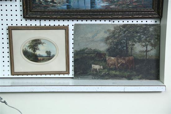 TWO COW PAINTINGS Both unsigned  111d29