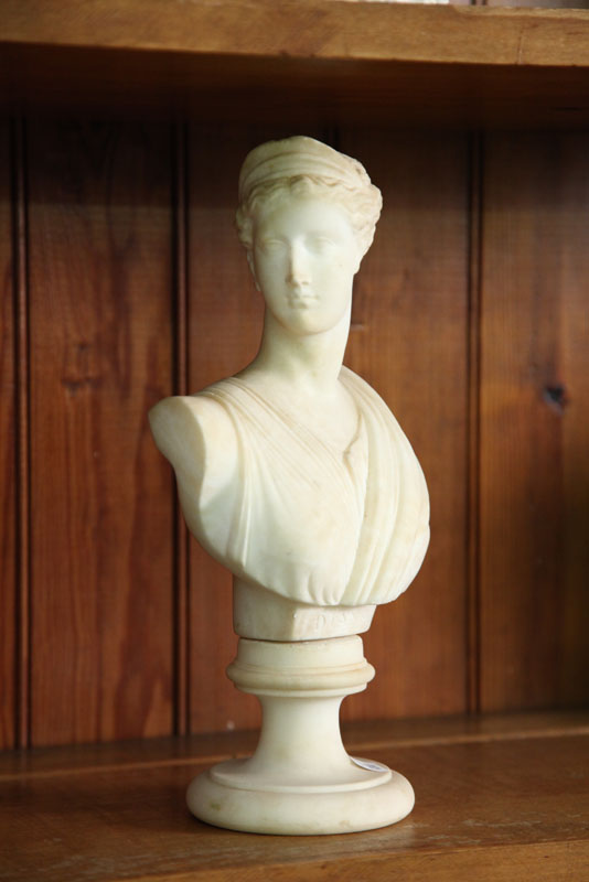 MARBLE BUST. Two part bust of a classical