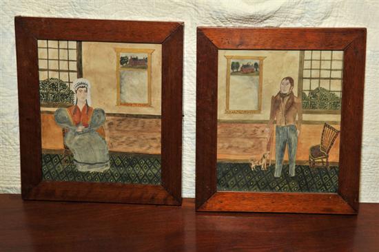 TWO FOLK ART PAINTINGS BY ARLENE 114e8c