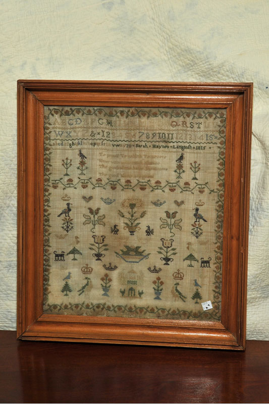 FRAMED SAMPLER Dated 1815 wrought 114e97