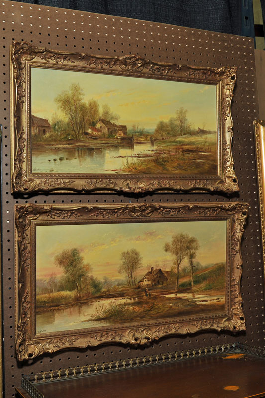 TWO OIL ON CANVAS PAINTINGS Both 114ea0