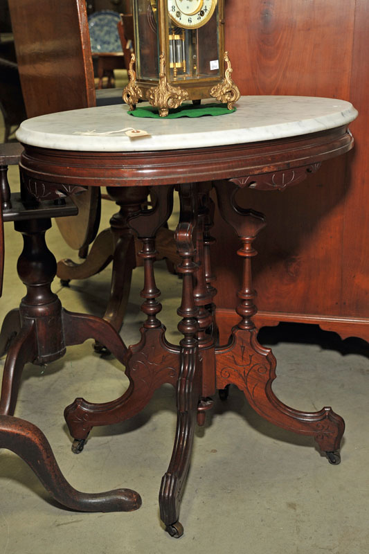 VICTORIAN MARBLE TOP STAND. White