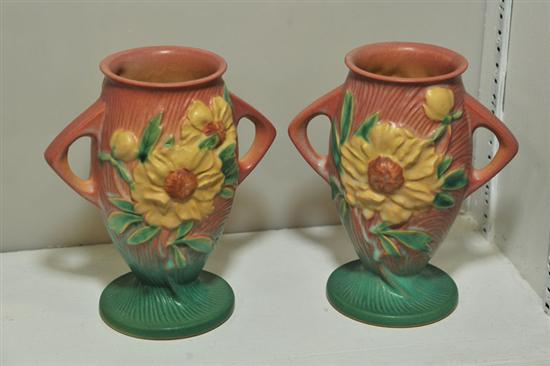 PAIR OF ROSEVILLE VASES. In the