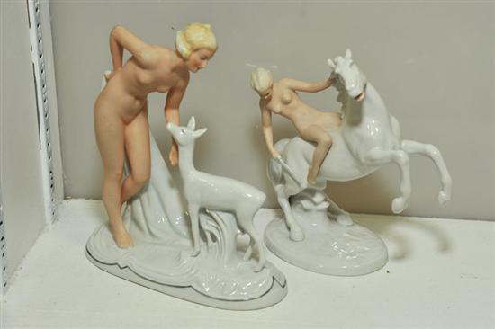 TWO SCHAUBACH-KUNST PORCELAIN FIGURINES.