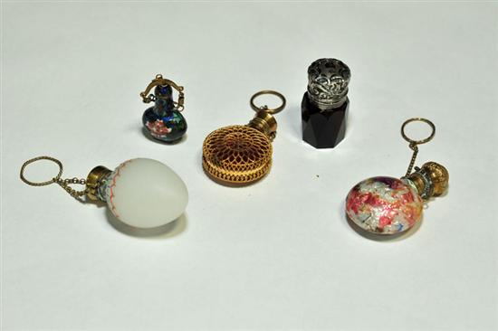 FIVE MINIATURE PERFUME BOTTLES  114efb