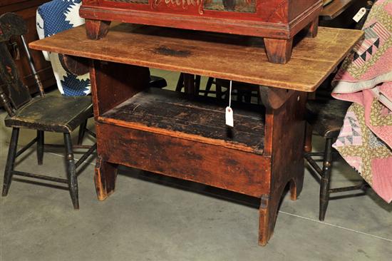 HUTCH TABLE. Pine with square nails