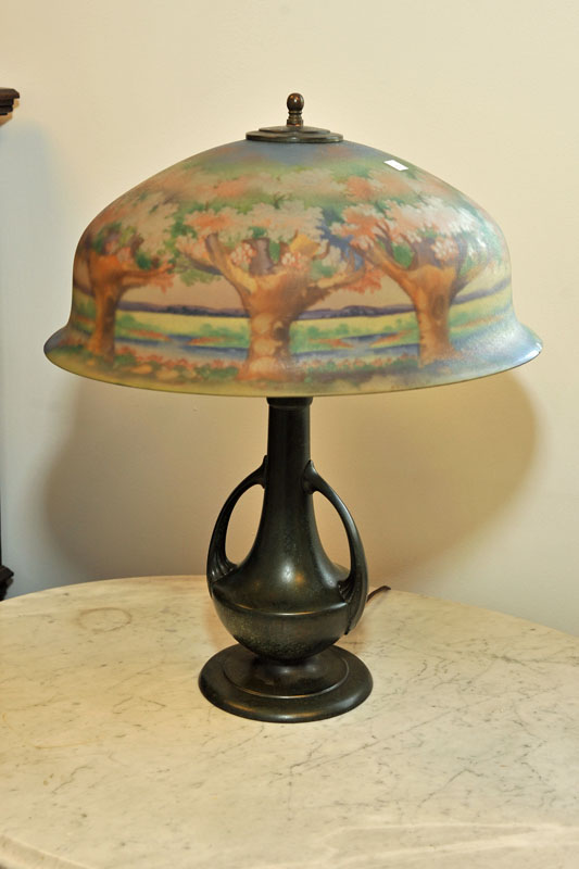 PAIRPOINT TABLE LAMP Reverse painted 114f2a