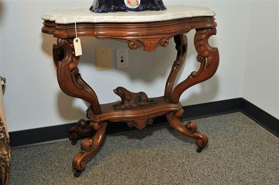 VICTORIAN MARBLE TOP TABLE Attributed 114f3e