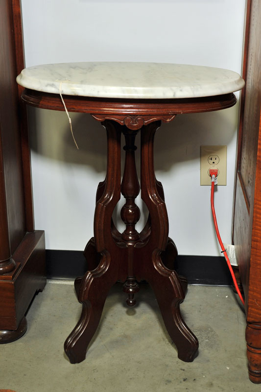 VICTORIAN MARBLE TOP STAND. White