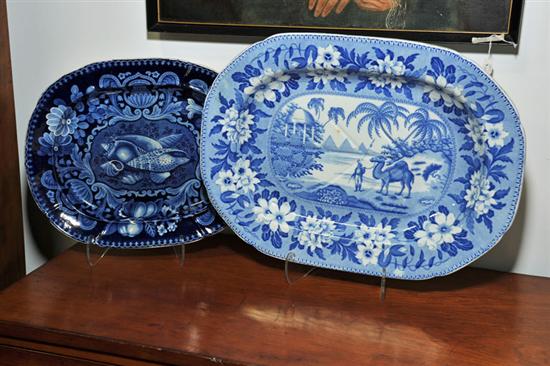 TWO TRANSFER PLATTERS Both blue 114f7b