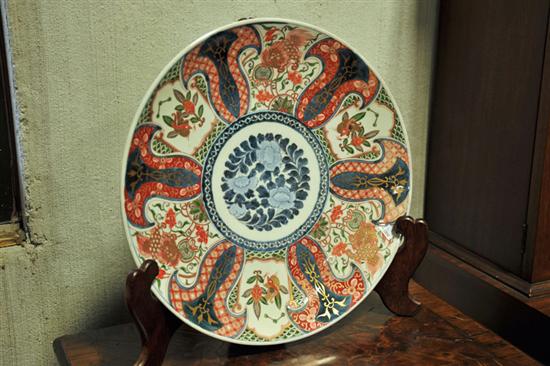 IMARI CHARGER. Large charger with polychrome
