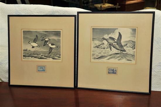 TWO FEDERAL DUCK STAMP PRINTS. Buffleheads