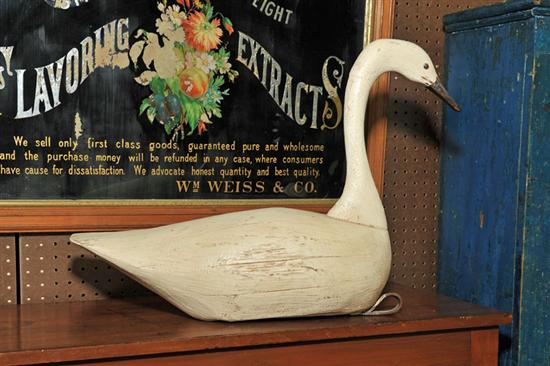 GOOSE DECOY. White painted decoy