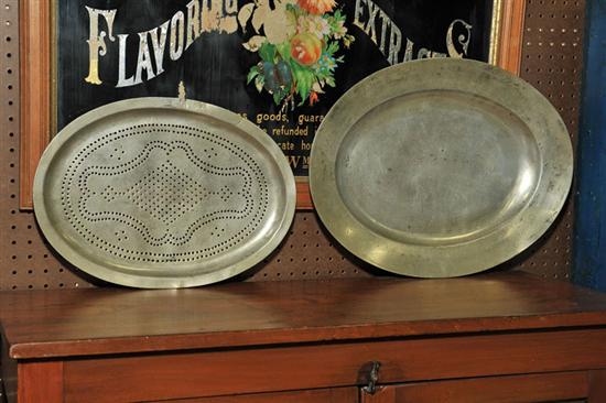 PEWTER PLATTER AND INSERT. An oval