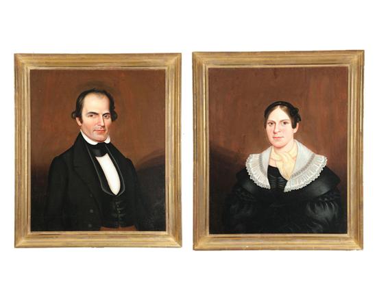 TWO PORTRAITS OF JAMES COLLINS AND WIFE