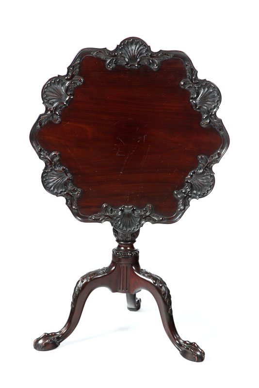 CARVED CHIPPENDALE-STYLE TILT-TOP