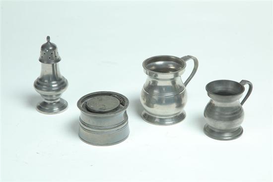 FOUR PIECES OF PEWTER Mid 19th 115090