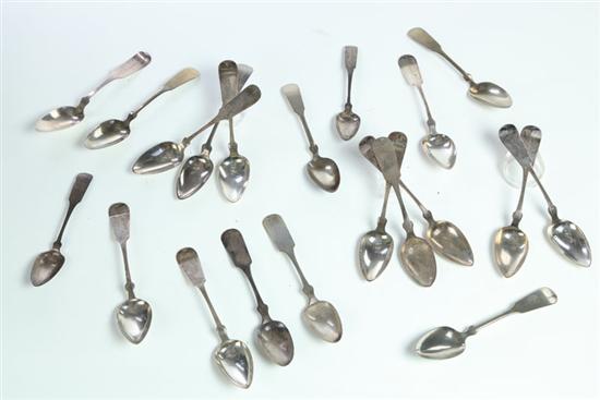 TWENTY SILVER TABLESPOONS.  American