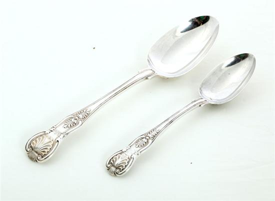 TWO SILVER SPOONS.  Both are in
